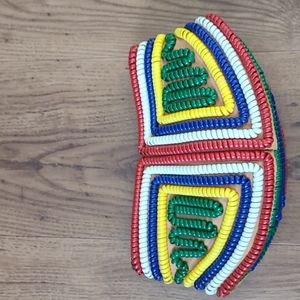 Colorful, vintage telephone cord purse